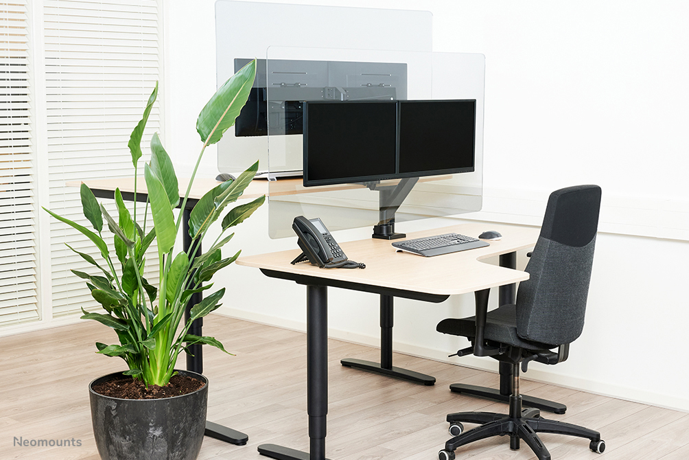 Transparent Protection Screen for dual monitor use - assembl