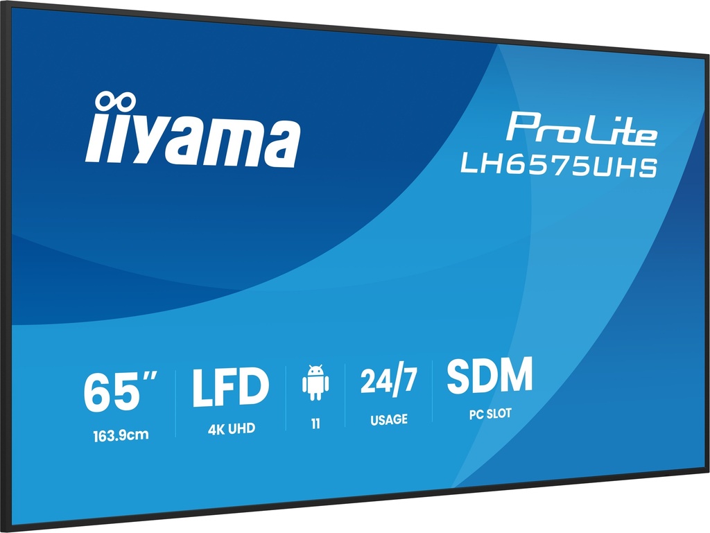 IIYAMA 65"WIDE LCD, 3840 x 2160, 4K UHD, IPS panel, LED Bl.,