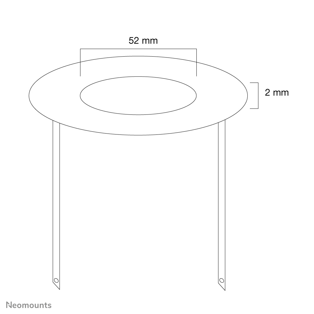 Ceiling cover for FPMA-C100 & FPMA-C100SILVER, 51 mm, metal