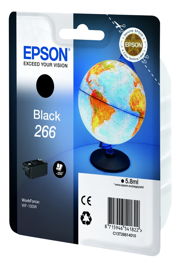 Singlepack Black 266 ink cartr. C13T26614010