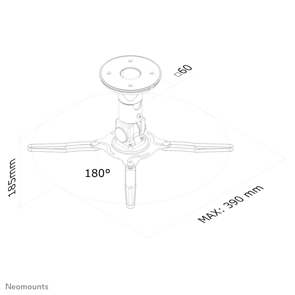 Projector Ceiling Mount Tilt/Rotate BLK