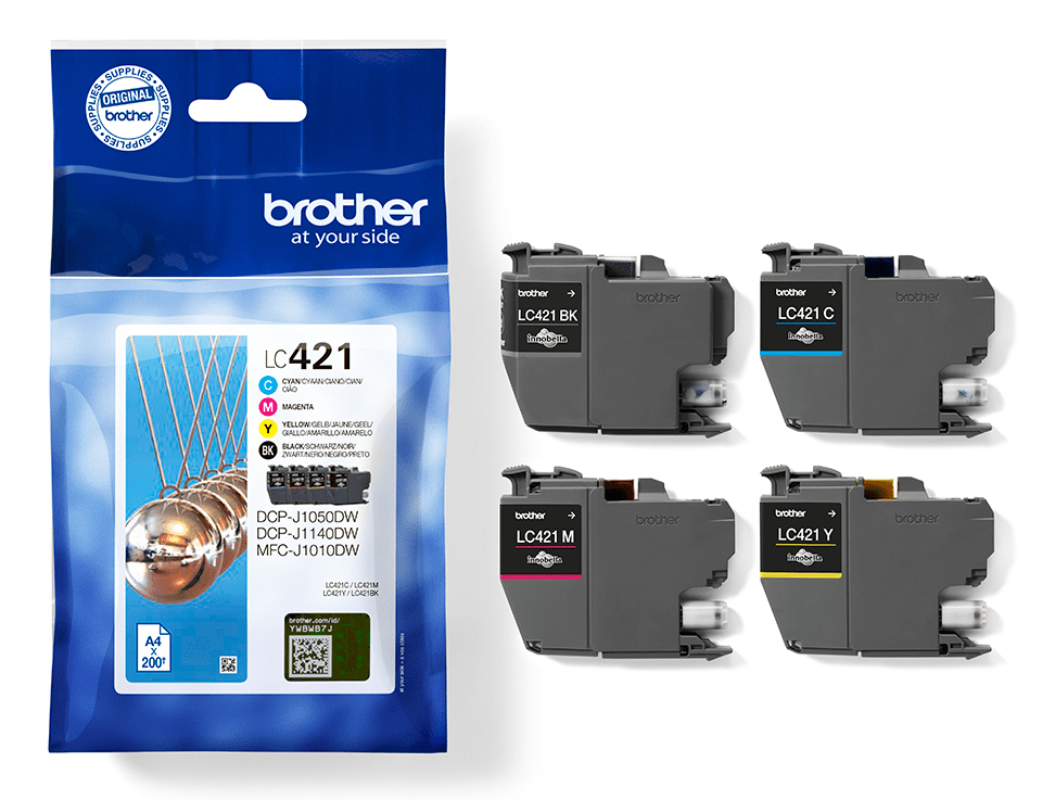 BROTHER 4-pack of Black Cyan Magenta and Yellow 200-page sta